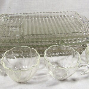 Vintage Anchor Hocking Glass Berwick Boopie Smoke and Sip Snack Trays Set of 4 8 piece set image 9