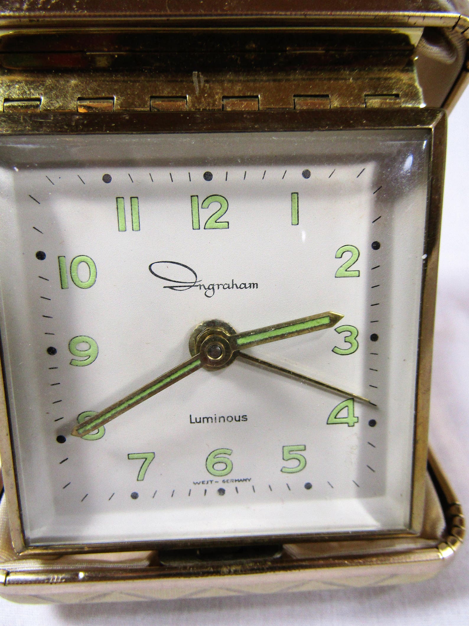 Vintage Ingraham Luminous Travel Alarm Clock Wind Up Clock Etsy