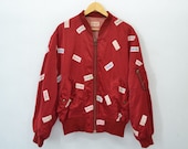 Pink House Jacket Vintage 90 39 s Karl Helmut Pink House Patches Quilted Lining MA1 Bomber Jacket Karl Helmut Ingeborg Pink House Jacket Size L