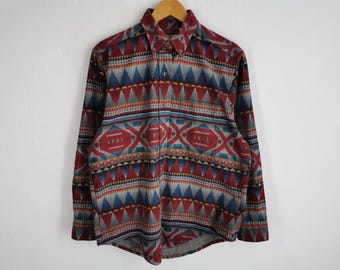 Koszula LL Bean w stylu vintage z lat 90. z guzikami w stylu Navajo, wyprodukowana w USA, damska, rozmiar M