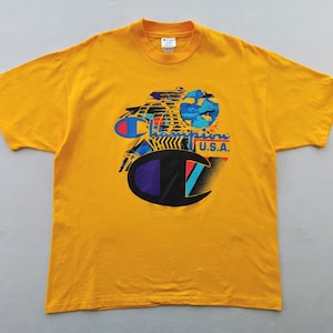 Champion Shirt Vintage 90s Champion Made In USA Big Logo Tee T Shirt Size XL
