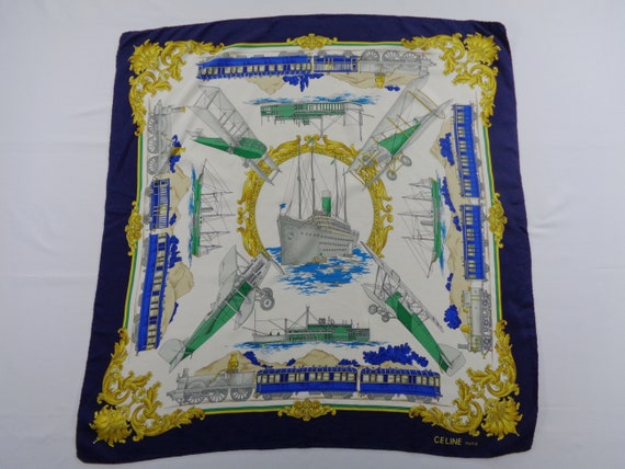 Celine Scarf Vintage Celine Silk Scarf Celine Pari