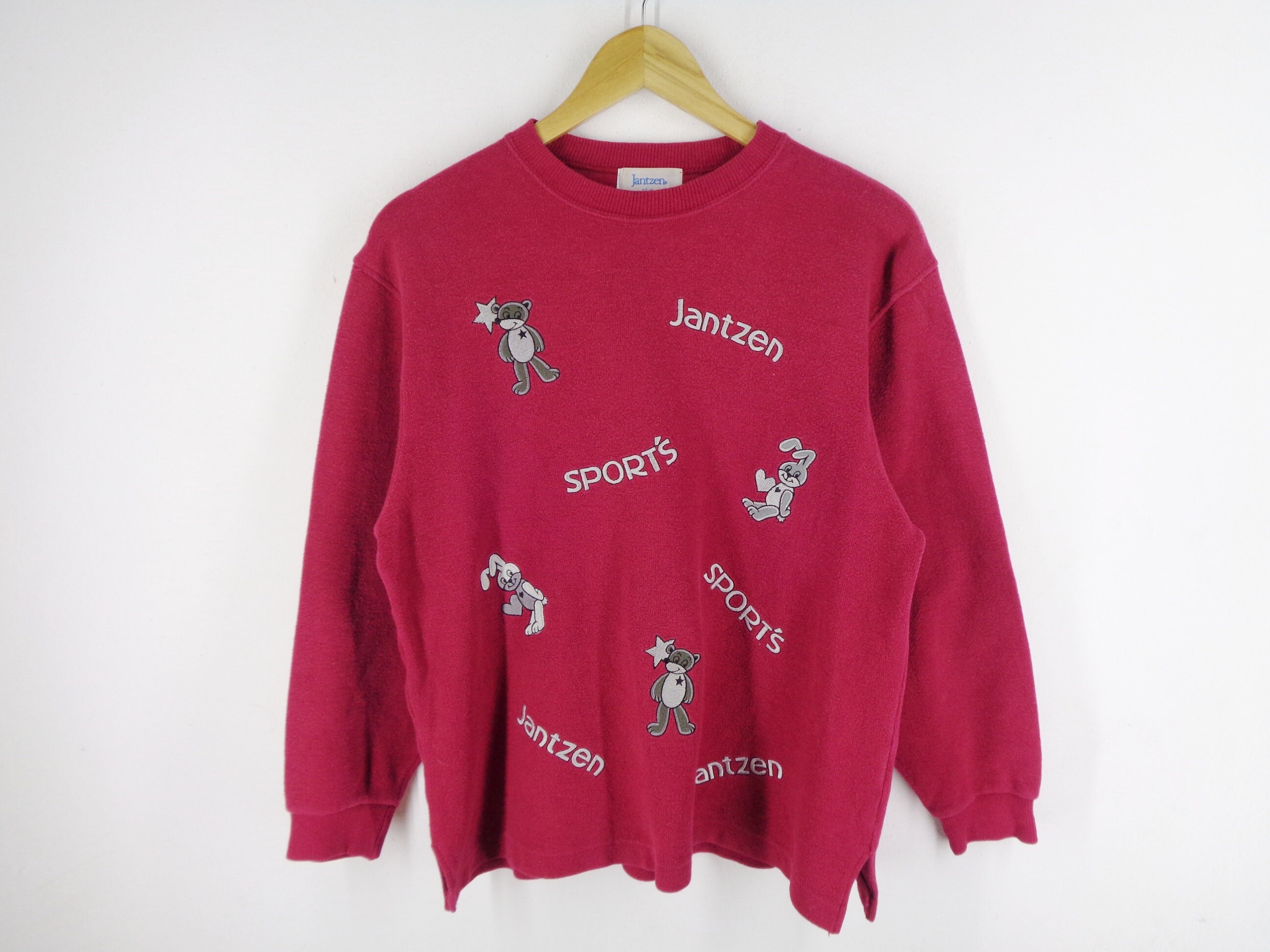90's Jantzen◇ジャンセン パイル生地トレーナー 刺繍ロゴ Vガゼット jantzen(ジャンセン) メンズ トップス スウェット・トレーナーの