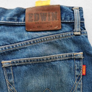 Edwin Jeans Vintage Edwin Lote 603 Vaqueros clásicos estadounidenses fabricados en Japón Talla 34 imagen 7