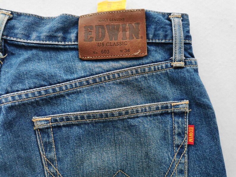 Edwin Jeans Vintage Edwin Lote 603 Vaqueros clásicos estadounidenses fabricados en Japón Talla 34 imagen 7