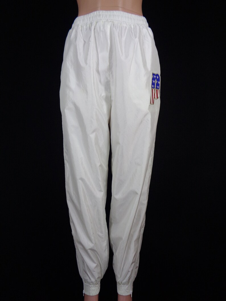Prince Track Pants Vintage 90/'s Prince Tennis USA Flag Logo Tracksuit Prince Track Bottom Activewear Waist 28-36x29 Size L