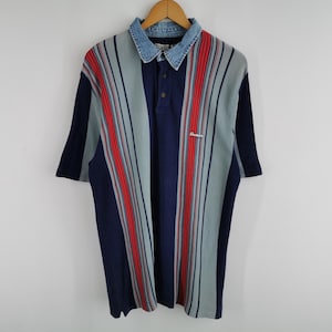 Guess Shirt Vintage 90's Guess Jeans USA Striped Polo Shirt Size M