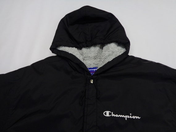 Giacca Champion Vintage Champion Giacca a vento anni 90 Champion Giacca invernale con cappuccio Giacca a vento Taglia L XL Etsy Italia