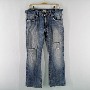 Edwin 505 Jeans Slitna Vintage Storlek 32 Edwin Denimbyxor Edwin 505 Tillverkade i Japan Denimjeans Storlek 34/35x31 bild 4