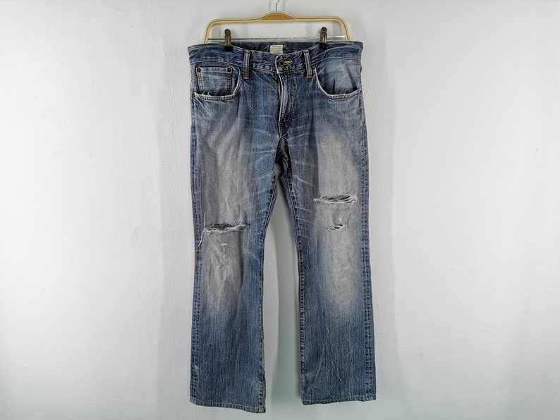 Edwin 505 Jeans Slitna Vintage Storlek 32 Edwin Denimbyxor Edwin 505 Tillverkade i Japan Denimjeans Storlek 34/35x31 bild 4