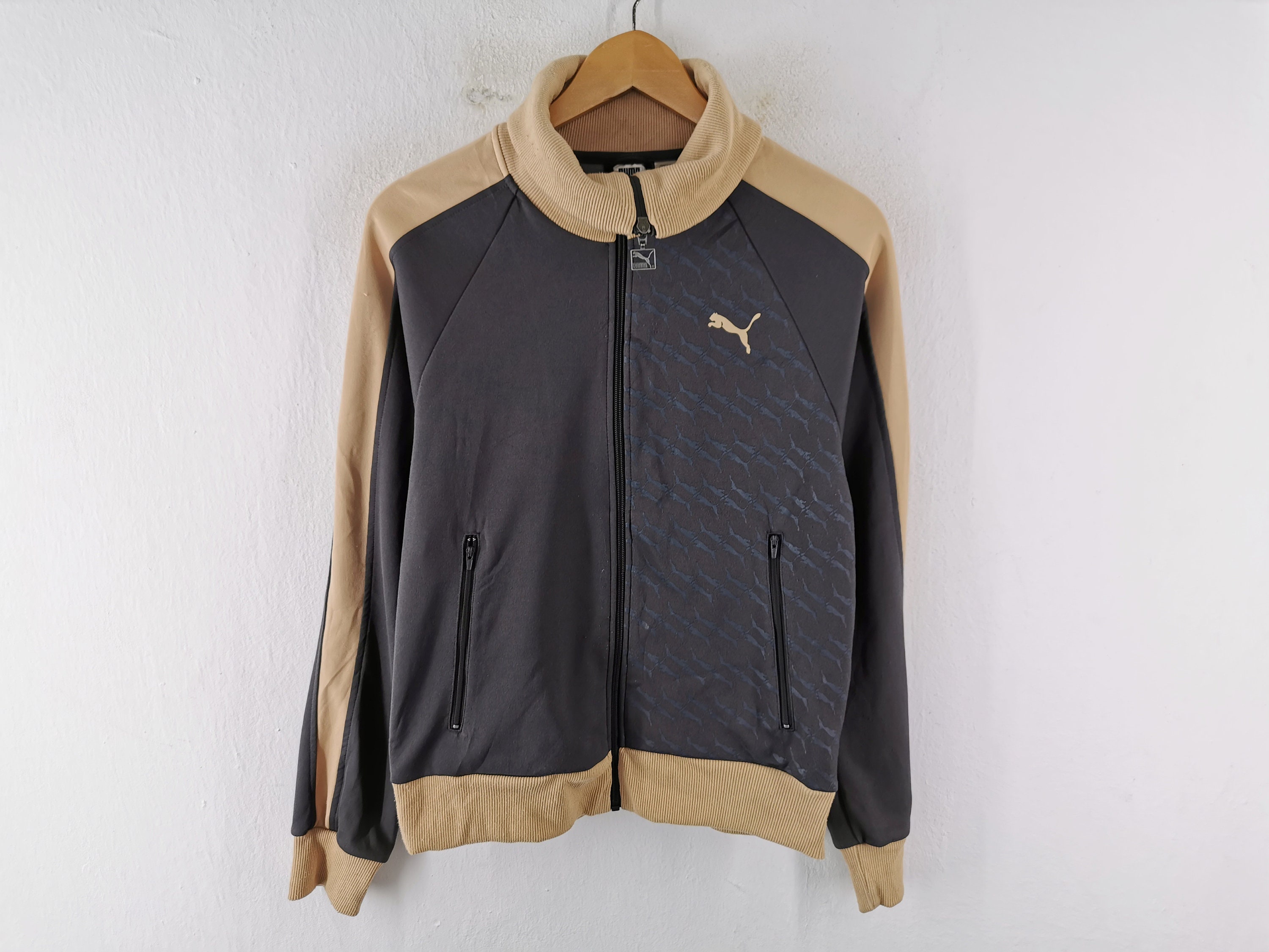 Vintage Puma Staten Island Track Jacket Mens Medium Brown
