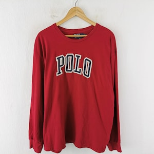 Poloshirt Vintage Polo Ralph Lauren Langarmshirt Polo-Shirt T-Shirt Made In USA Größe XL
