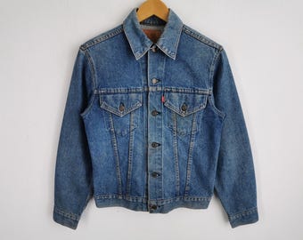 Vintage 70s LEVIS 70505 Jean Denim Jacket Trucker Medium Blue Wash