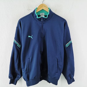 Puma Jacket Vintage 90&#39;s Puma Track Jacket Puma Logo Tracktop Jacket Made In Japan Size L