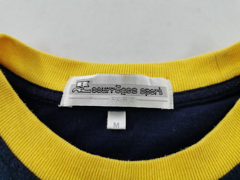 Shirt Courreges Homme Vintage T-shirt met logo's van Courreges, maat M afbeelding 5
