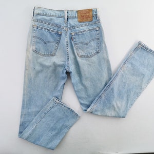 Levis 520 Jeans Distressed Vintage Levis 520 Denim Jeans Made In USA Size 28/29x33 image 4