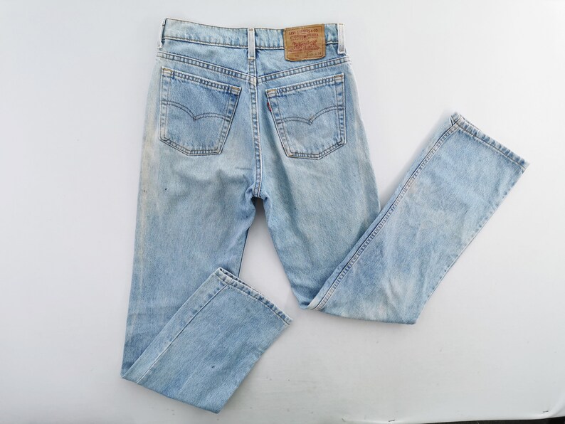 Levis 520 Jeans Distressed Vintage Levis 520 Denim Jeans Made In USA Size 28/29x33 image 4