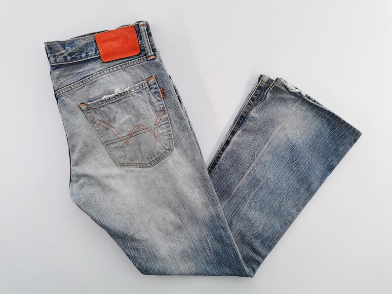 Edwin 505 Jeans Slitna Vintage Storlek 32 Edwin Denimbyxor Edwin 505 Tillverkade i Japan Denimjeans Storlek 34/35x31 bild 3