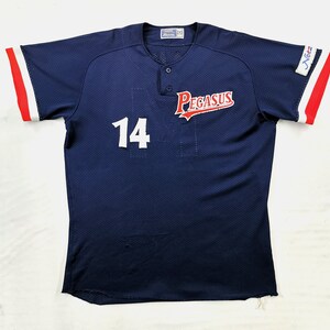 Pegasus Jersey Vintage Size 2XO Pegasus Baseball Jersey Vintage Mizuno Pegasus #14 Watanabe Mesh Baseball Jersey Size L