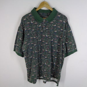 Tasmanian Devil Shirt Vintage Tasmanian Devil Polo Shirt Vintage Tasmanian Devil Over Print Polo Shirt Size L