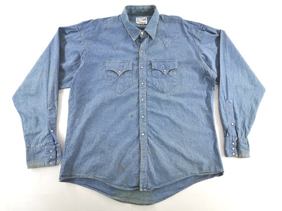 Rockmount Shirt Distressed Vintage Rockmount Butto