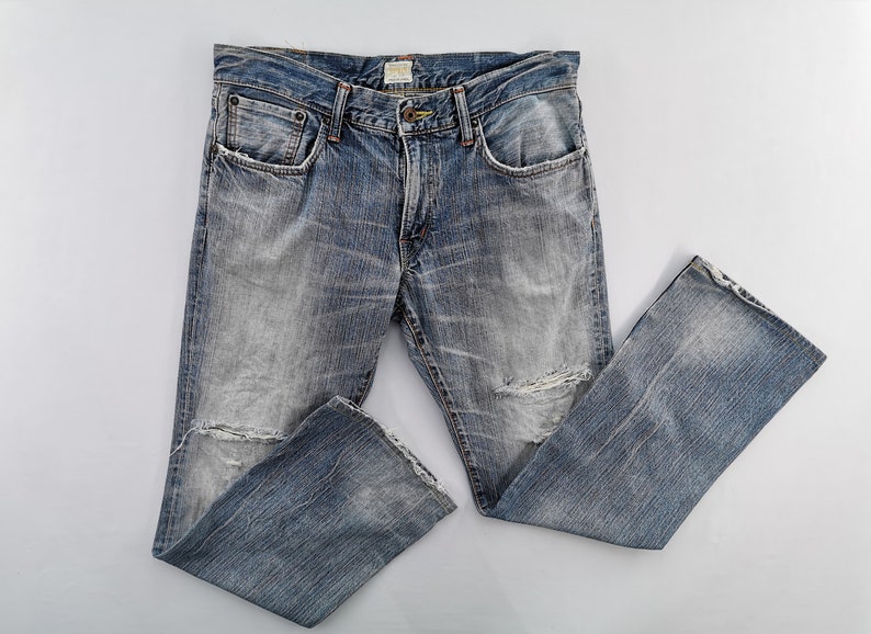 Edwin 505 Jeans Slitna Vintage Storlek 32 Edwin Denimbyxor Edwin 505 Tillverkade i Japan Denimjeans Storlek 34/35x31 bild 1