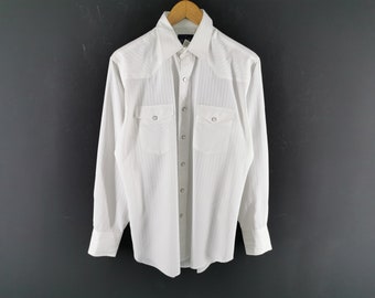 Camisa Wrangler Vintage de los años 90, Camisa con botones estilo western Wrangler, talla M
