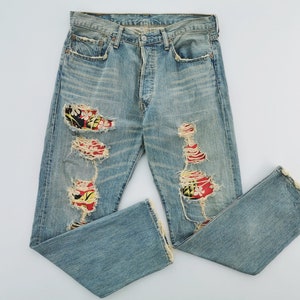 Levis 501 Jeans Distressed Size 34 Levis 501 Denim Pants Levis 501 Denim Jeans Pants Size 34/35x32