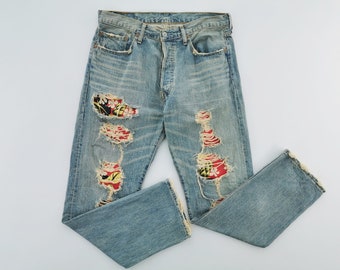 Vintage Größe 34 Levis 501 Denim Jeans Hose Größe 34/35x32