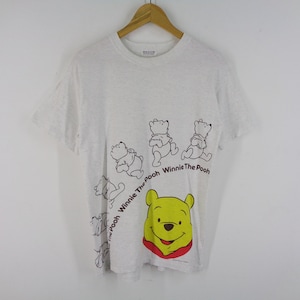The Pooh Shirt Vintage The Pooh T-shirt jaren 90 Winnie de Pooh Cartoon grijs T-shirt maat M
