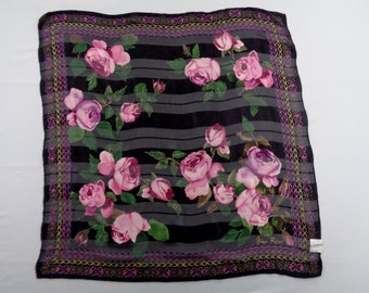 Nina Ricci Scarf Vintage Nina Ricci Silk Scarf Nina Ricci Floral Abstract Theme Silk Scarf