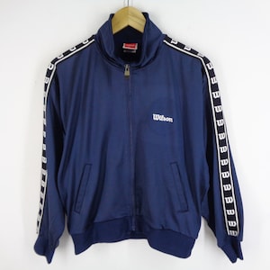 Vintage 90s WILSON Side Tape Track Top Ladies Jacket
