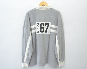 Polo Ralph Lauren Shirt Vintage Ralph Lauren Polo Shirt 90s Polo By Ralph Lauren RL67 Long Sleeve Rugby Polo Shirt Size XL