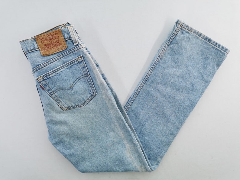 Levis 520 Jeans Distressed Vintage Levis 520 Denim Jeans Made In USA Size 28/29x33 image 5