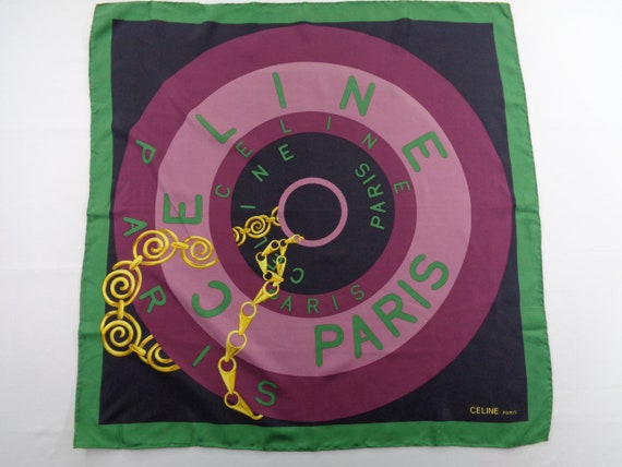Celine Scarf Vintage Celine Silk Scarf Celine Pari