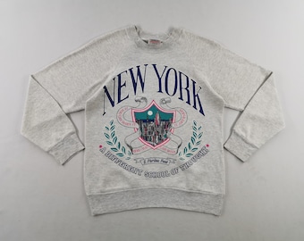 Felpa New York Vintage anni '90 New York Made in USA Pullover Felpa Taglia S