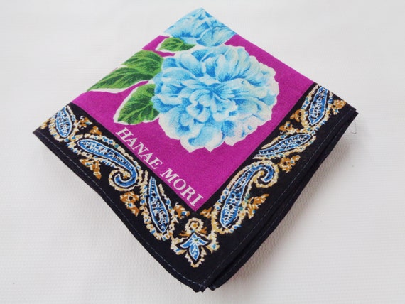 Hanae Mori Handkerchief Vintage Hanae Mori Hanky Hanae Mori Pocket 