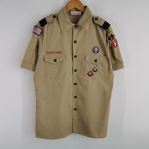 Boy Scouts Of America Shirt Vintage Boy Scouts Of America Atlanta Area Council Made In USA Uniform Shirt Size Youth XL