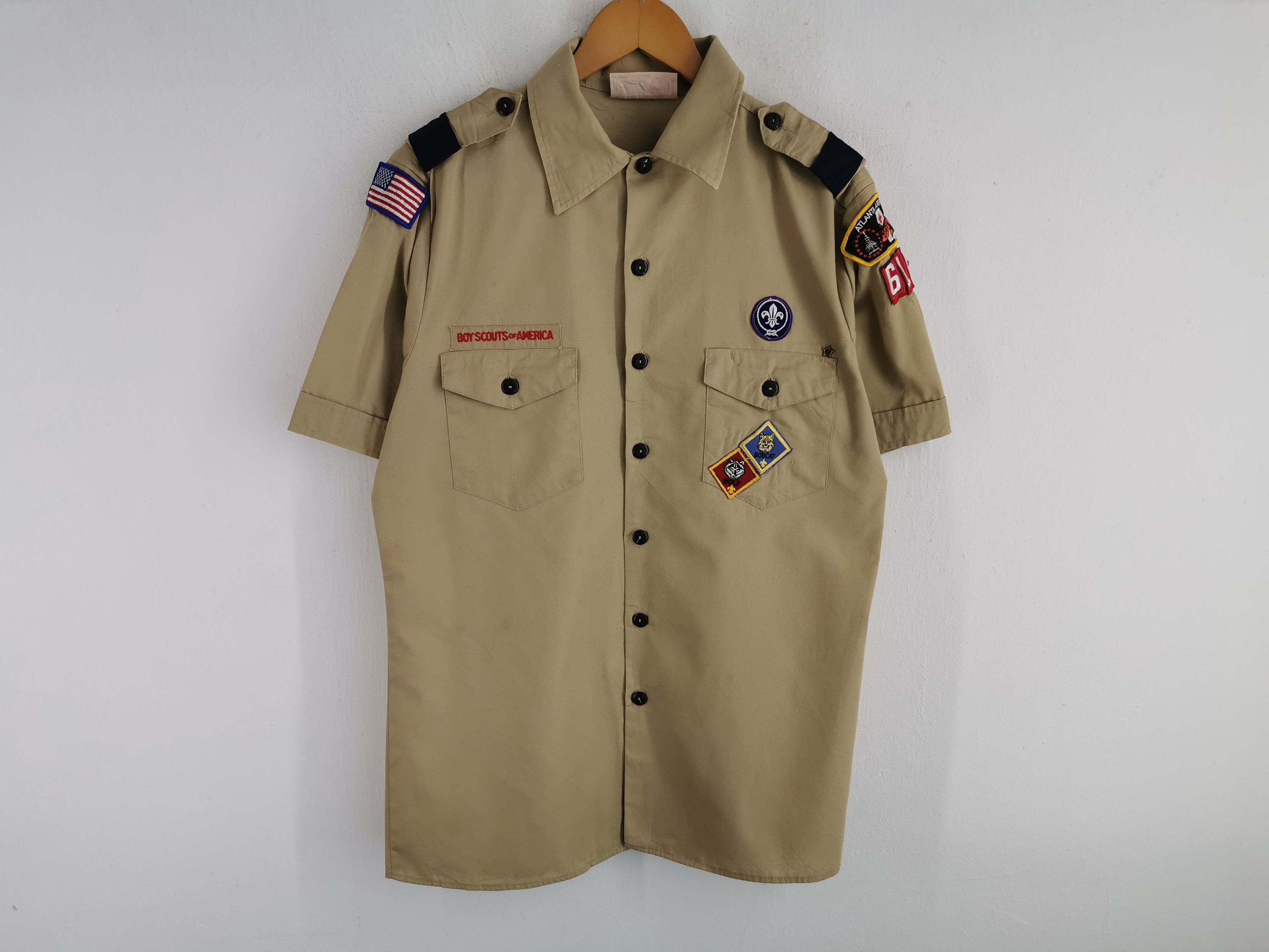 VTG Cub Scout & Boy Scout Uniform Shirts w/ Patches Badges and Pins  (see photos)