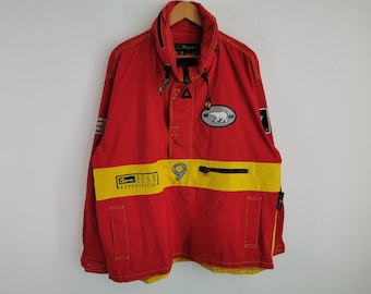 Bear USA Jacket Vintage Bear USA Multi Color Pullover Windbreaker Jacket Size L