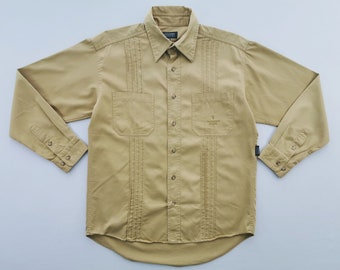 Camisa vintage Trussardi Jeans color caqui con botones, talla 40, talla M/L
