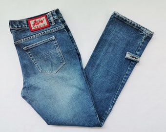 Fubu Jeans Vintage Distressed Fubu Denim Pants 90s Fubu Womens Denim Jeans 35/36x31