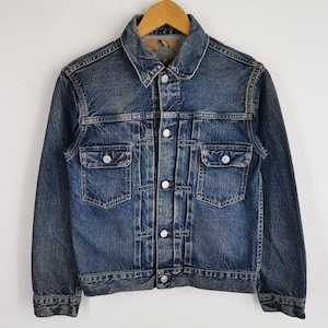 UES Jacket Vintage 90&#39;s UES Selvedge Denim Jeans Jacket Size M