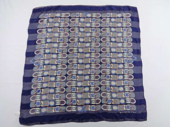 Balenciaga Scarf Vintage Balenciaga Silk Scarf Balenciaga Geomatric Abstract Baroque Theme Silk Scarf Etsy