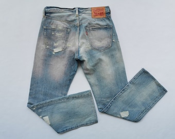 Levis 501 Jeans Distressed Size 30 Levis 501 Denim Pants Levis 501 Button Fly Denim Jeans 30/31x28.5