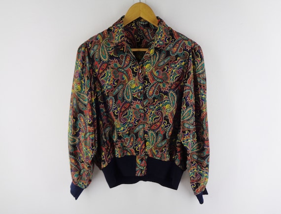 Paisley Jacket Vintage Paisley Windbreaker Vintag… - image 1