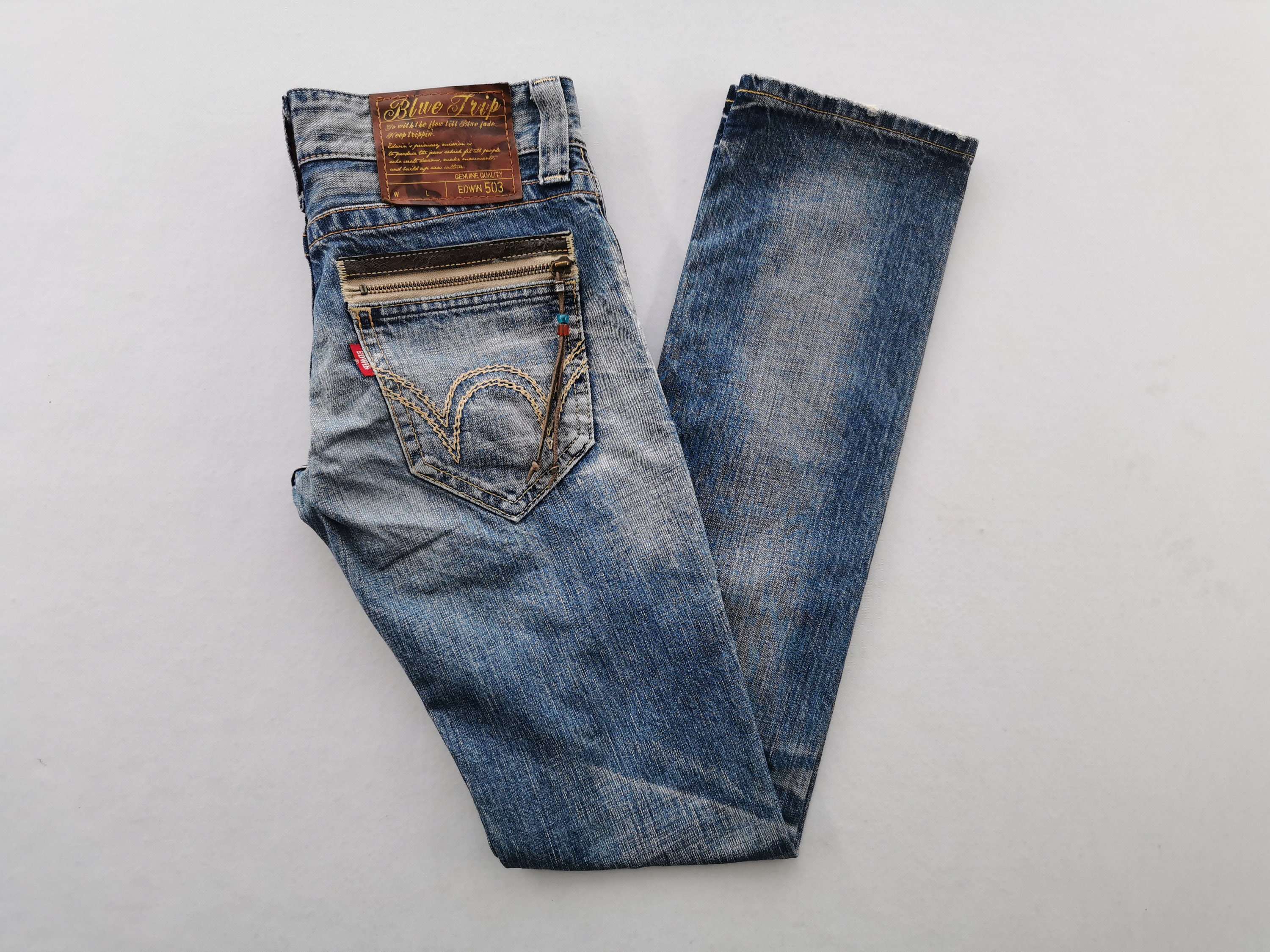 パンツ archive EDWIN WORK 503 BLUE TRIP denim FLARE🔥VINTAGE EDWIN 503 FLARE BLUE TRIP MADE IN JAPAN JEANS