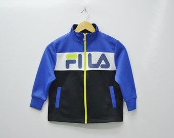 Vintage Fila Sport Track Jacket: 90s Blue Red White, Men's Large