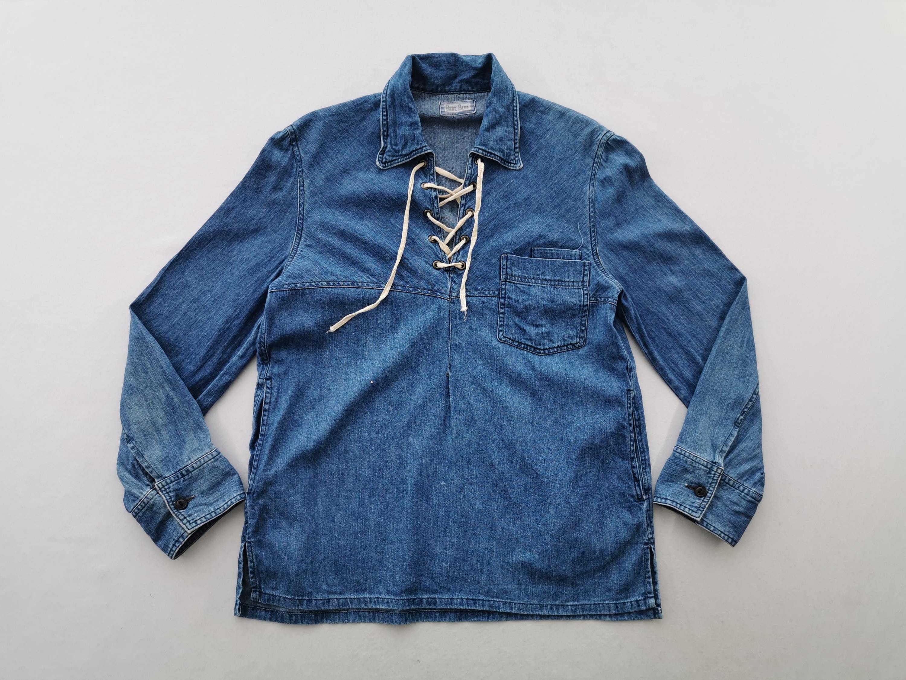 Blue Blue Japan Jeans Shirt Vintage Size 2 Blue Blue Japan Nautical String Denim Shirt Size M