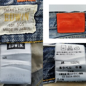 Edwin 505 Jeans Slitna Vintage Storlek 32 Edwin Denimbyxor Edwin 505 Tillverkade i Japan Denimjeans Storlek 34/35x31 bild 7